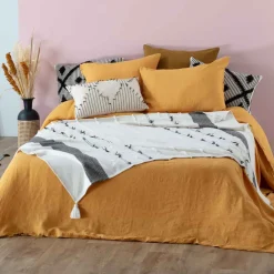 atmosphera Mantas>Manta Tropi Blanca Y Negra Con Borla 130x180cm