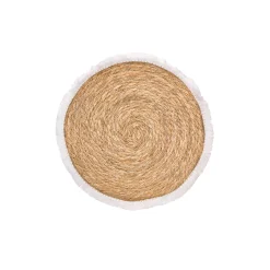 Manteles, Servilletas Y Manteles Individuales>Mantel individual con flecos blanco 38cm