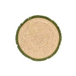 Manteles, Servilletas Y Manteles Individuales>Mantel individual con flecos verde 38cm