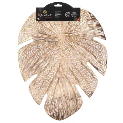 Manteles, Servilletas Y Manteles Individuales>Mantel individual hoja dorada 36x46cm