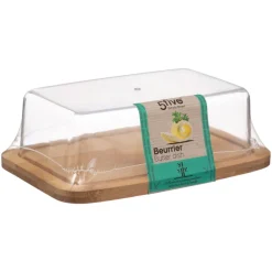 Cajas Y Frascos>Mantequera Bambú Con Tapa 19x12.5x6.5Cm