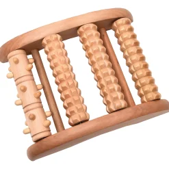 Accesorios De Baño>Masajeador De Pies De Madera Con 4 Rodillos