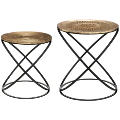 atmosphera Mesas Bajas Y Auxiliares|Estilo Étnico>Mesa auxiliar cobre étnica 45cm