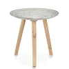 Mesas Bajas Y Auxiliares>Mesa auxiliar de madera tapa decoración espiral