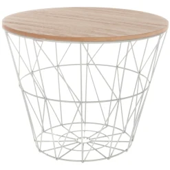 atmosphera Mesas Bajas Y Auxiliares>Mesa Auxiliar Kumi Mdf Metal 38x30.5Cm