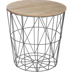 atmosphera Mesas Bajas Y Auxiliares|Estilo Industrial>Mesa Auxiliar Kumi Mdf/Metal 40x41Cm