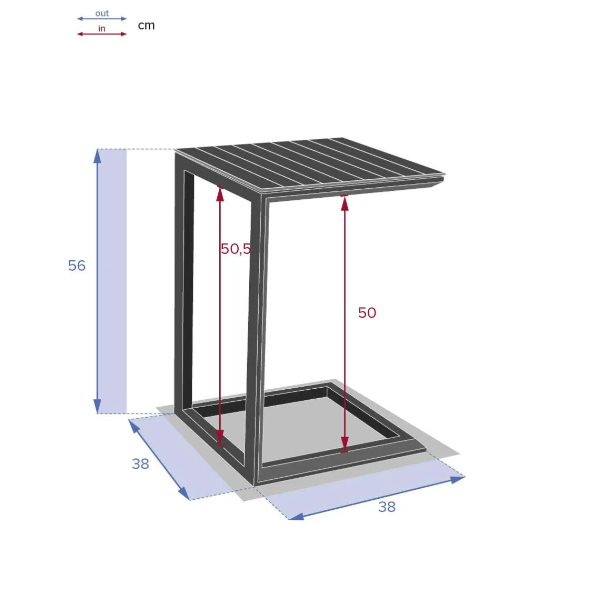 hespéride Mesas De Jardín>Mesa auxiliar ÉVASION NEW gris grafito