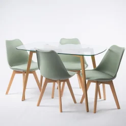 Mesas Para Comer>Mesa De Cocina Gally Con Tapa De Vidrio