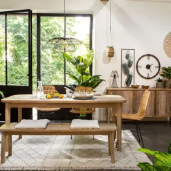 atmosphera Mesas Para Comer|Estilo Industrial>Mesa De Comedor Exten. 180-260x86x77Cm