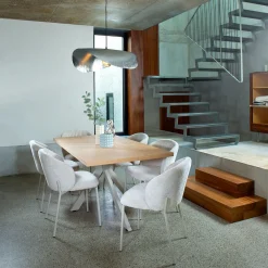 Mesas Para Comer>Mesa de comedor GORDES de mdf con patas de metal