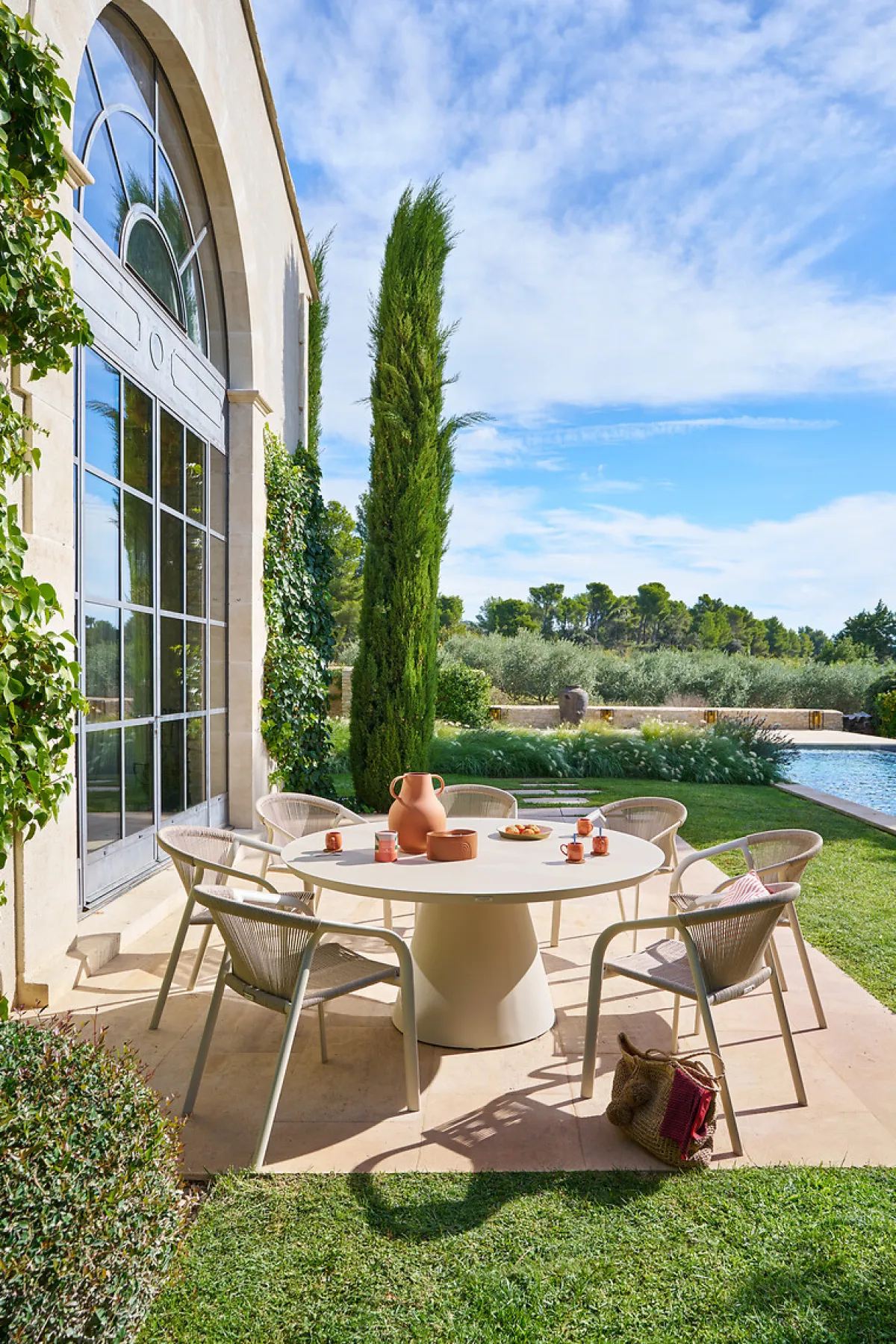 hespéride Mesas De Jardín>Mesa de exterior redonda YCONIA de aluminio