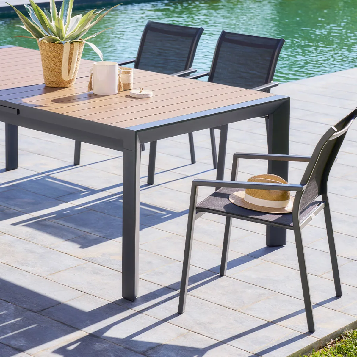 hespéride Mesas De Jardín>Mesa extensible automática ÉVASION honey/graphite