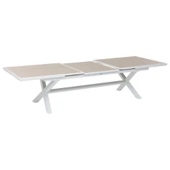hespéride Mesas De Jardín>Mesa extensible AXIOME lino y blanco 250-330cm