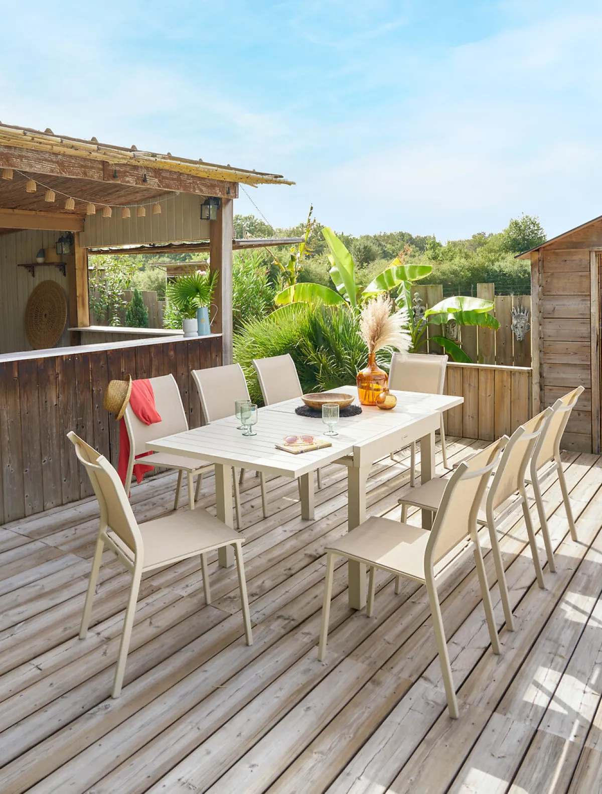 hespéride Mesas De Jardín>Mesa extensible PIAZZA argile 90-180cm