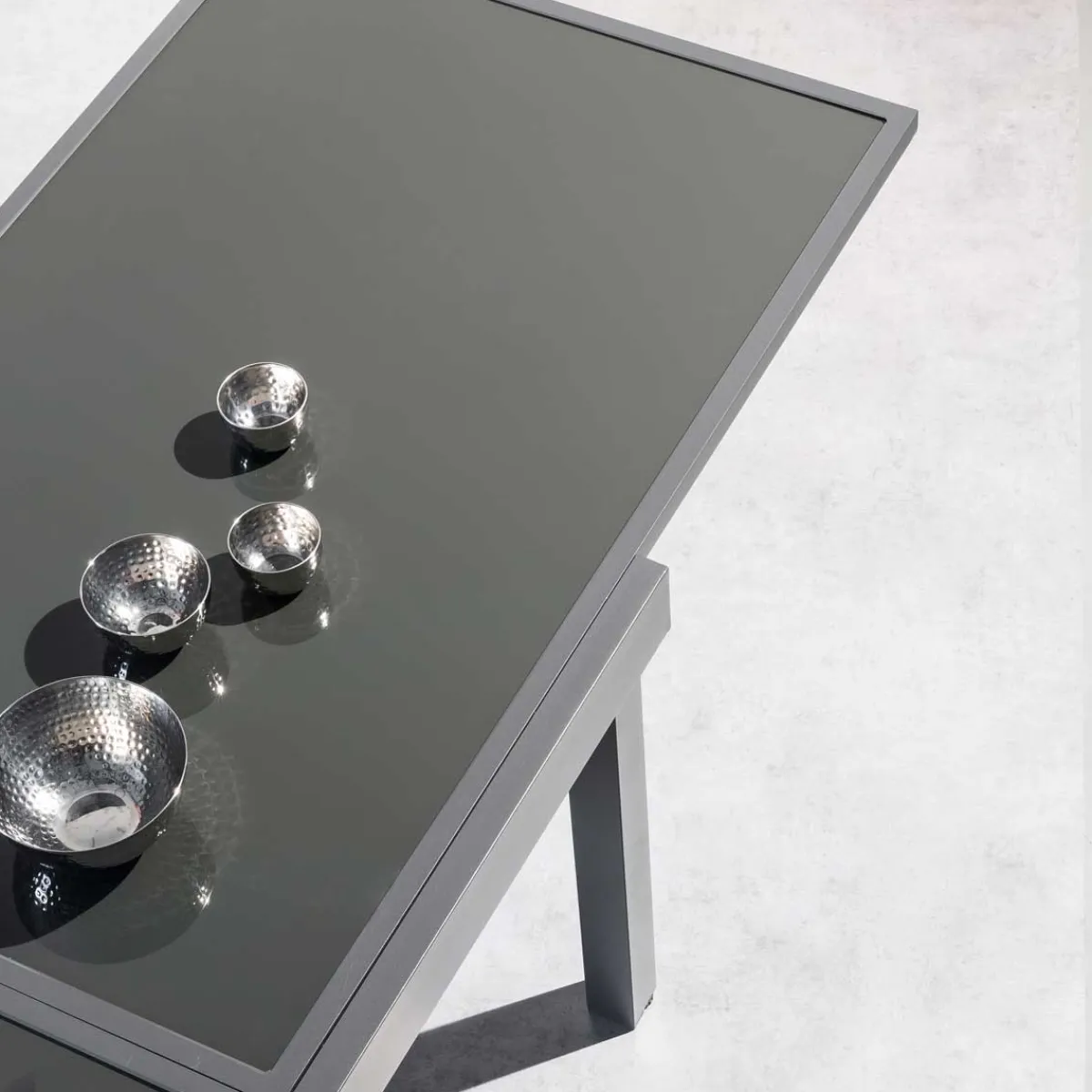 hespéride Mesas De Jardín>Mesa extensible PIAZZA gris graphite 90-180cm