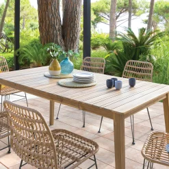 hespéride Mesas De Jardín>Mesa TIWI marrón de madera acacia 6 personas