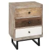 atmosphera Mesas Bajas Y Auxiliares|Estilo Étnico>Mesita De Noche 3 Cajones Koval 49x33x73