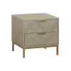 Mesas Bajas Y Auxiliares|Estilo Contemporaneo>Mesita de noche CHEVRON beige de mdf