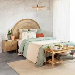 Mesas Bajas Y Auxiliares|Estilo Contemporaneo>Mesita de noche CHEVRON beige de mdf