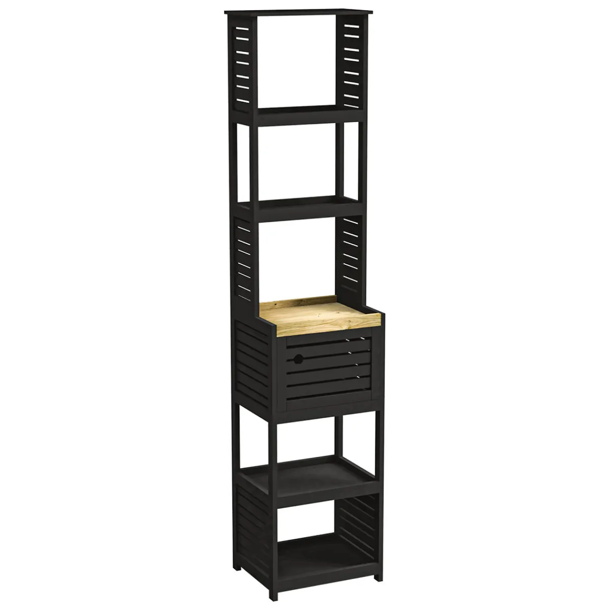 Muebles Con Lavabo Y Auxiliares>Mueble alto con 1 puerta CANCUN negro