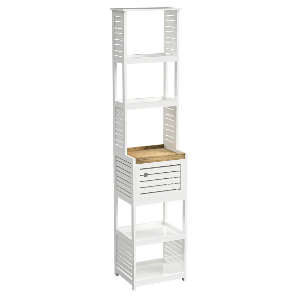 Muebles Con Lavabo Y Auxiliares>Mueble alto wc con 1 puerta RIO blanco