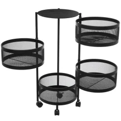 5five Muebles Y Carros De Apoyo>Mueble auxiliar redondo MAYAJ negro de acero 33x76