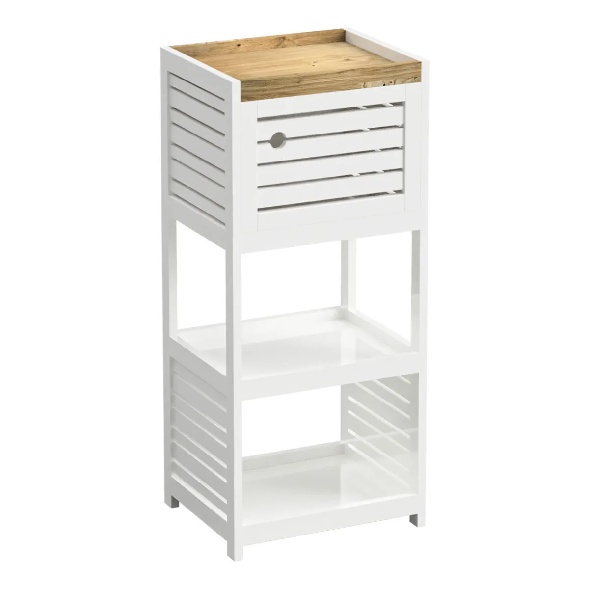 Muebles Con Lavabo Y Auxiliares>Mueble bajo wc con 1 puerta y cajón RIO blanco