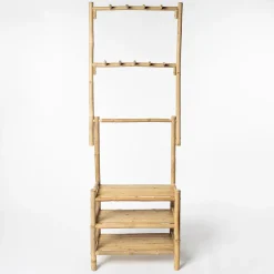 Muebles Con Lavabo Y Auxiliares>Mueble de baño con 3 estantes de bambú