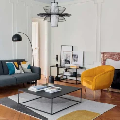 atmosphera Muebles Y Carros De Apoyo|Estilo Industrial>Mueble De Tv De Metálico Negro 120x50x50Cm