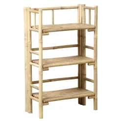 Muebles Con Lavabo Y Auxiliares>Mueble para baño de bambú con 3 niveles 87.5cm