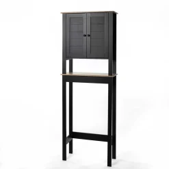 Muebles Con Lavabo Y Auxiliares>Mueble para baño wc ROMA negro y marrón 173cm