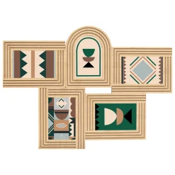 atmosphera Marcos Y Fotos>Multimarco para 5 fotos OLIVIA marrón de mdf
