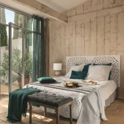 atmosphera Lienzos Y Cuadros Decorativos|Estilo Étnico>Mural De Madera Tallada Blanco 90x90Cm