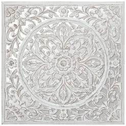 atmosphera Lienzos Y Cuadros Decorativos>Mural de Madera Tallada Blanco 58x58Cm