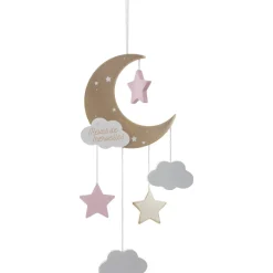 Niños atmosphera4kids Accesorios Decorativos>Móvil De Bebé Luna Rosa 15.6x1.2x43.5Cm