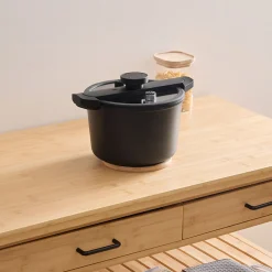 5five Cazuelas, Sartenes Y Hervidores>Olla a presión negra de aluminio 6L