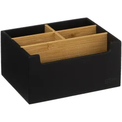 5five Accesorios De Lavabo>Organizador Baño Natureo Negro De Bambú