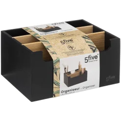 5five Accesorios De Lavabo>Organizador Baño Natureo Negro De Bambú