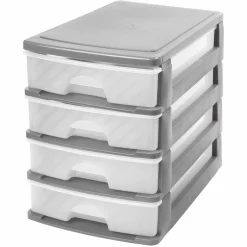 Accesorios De Almacenamiento>Organizador C/4 Cajones A4 Bajo Plast.