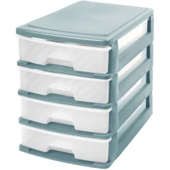 Accesorios De Almacenamiento>Organizador C/4 Cajones A4 Bajo Plástico