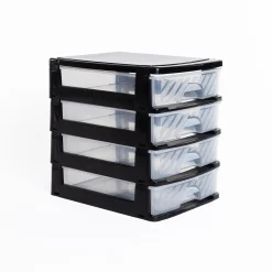 Accesorios De Almacenamiento>Organizador C/4 Cajones A4 Bajo Plástico