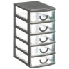 Accesorios De Almacenamiento>Organizador C/5 Cajones 9x13x18.7Cm Gris