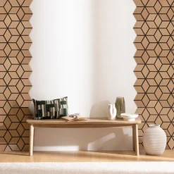 atmosphera Lienzos Y Cuadros Decorativos>Panel decorativo hexagonal beige CLINT 69x56,5cm