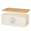 Cajas Y Frascos>Panera de metal blanco 33x18x12cm