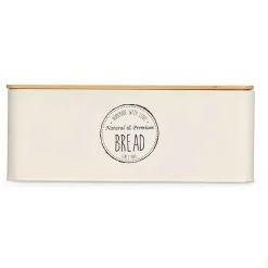 Cajas Y Frascos>Panera de metal blanco 33x18x12cm