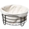 Cestas De Pan>Panera De Metal/Tela Beige 21x11Cm