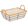 Cestas De Pan>Panera Rectangular Metálica Con Asas