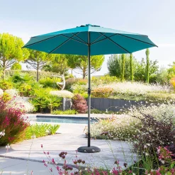 hespéride Parasol Y Bases>Parasol LOOMPA azul canard 3m