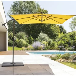 hespéride Parasol Y Bases>Parasol MANOA excéntrico mostaza 2,5x2,5m