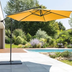 hespéride Parasol Y Bases>Parasol MANOA excéntrico mostaza 3m